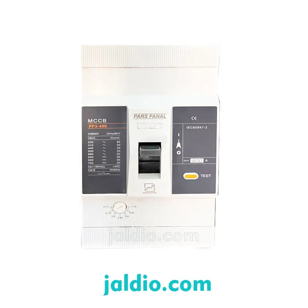 کلید اتوماتیک قابل تنظیم 400 آمپر تک رله قدرت قطع 50 کد PF3N 400-400A adj