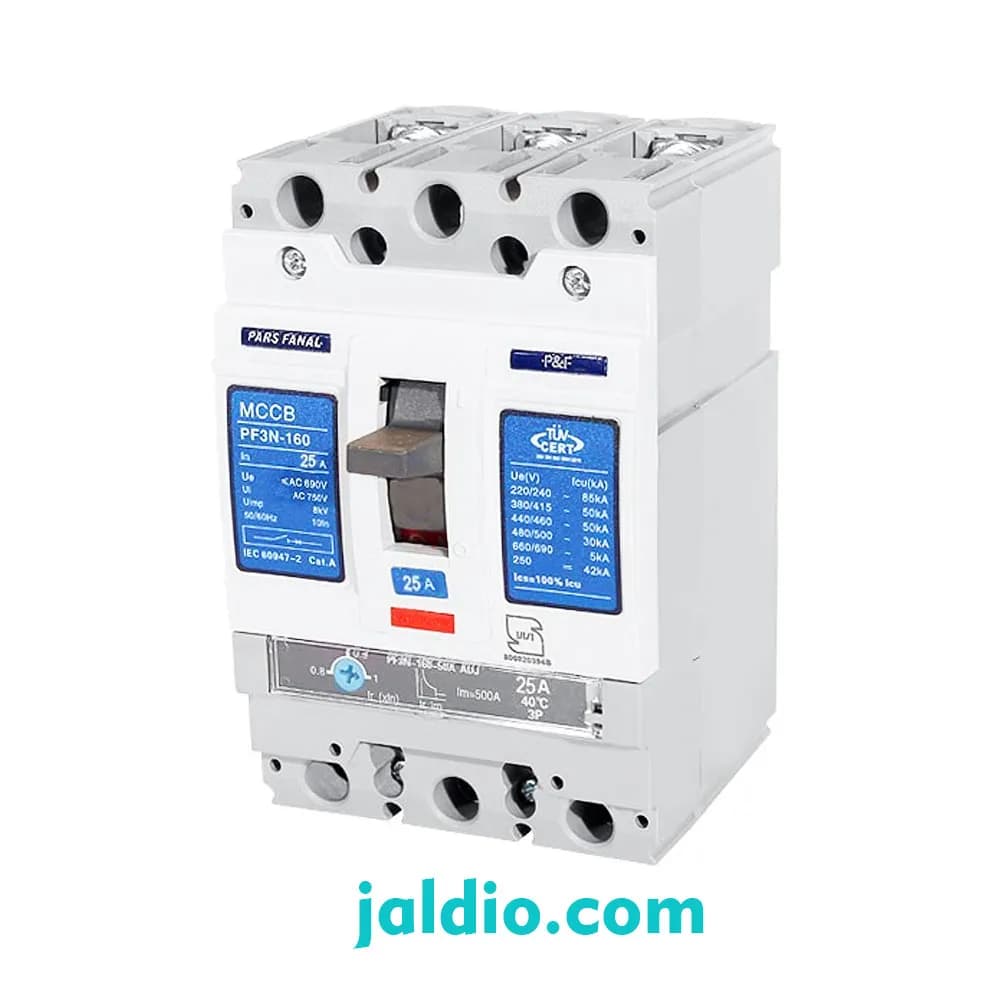 کلید اتوماتیک قابل تنظیم 32 آمپر پارس فانال قدرت قطع 50 کد PF3N 160-32A adj