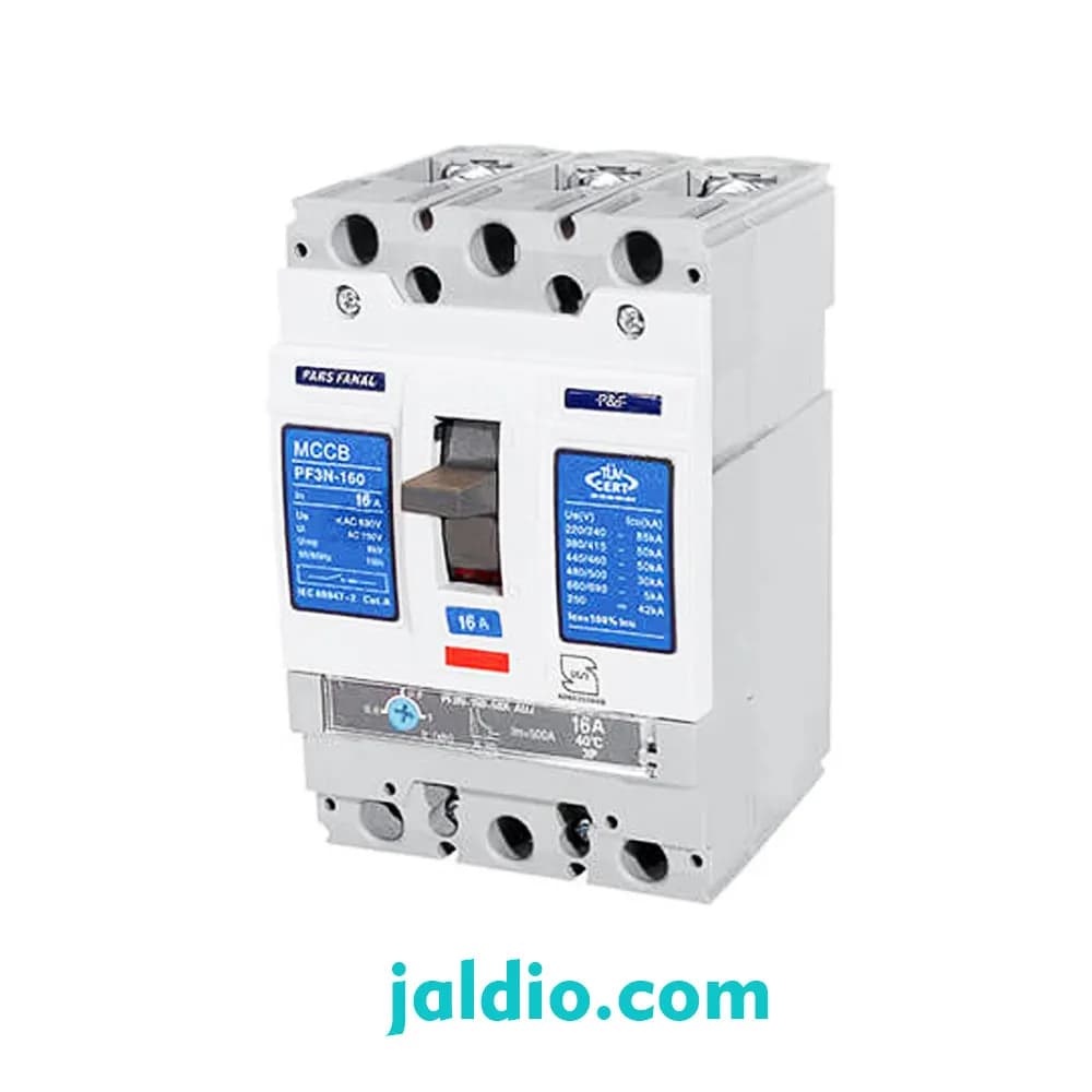کلید اتوماتیک قابل تنظیم 16 آمپر پارس فانال قدرت قطع 50 کد PF3N 160-16A adj