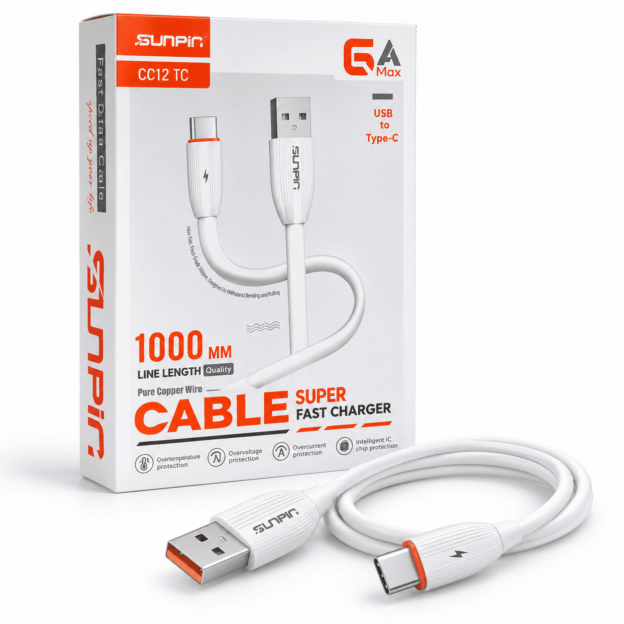 کابل شارژ USB به Type-C سانپین مدل CC12 TC طول 1 متر