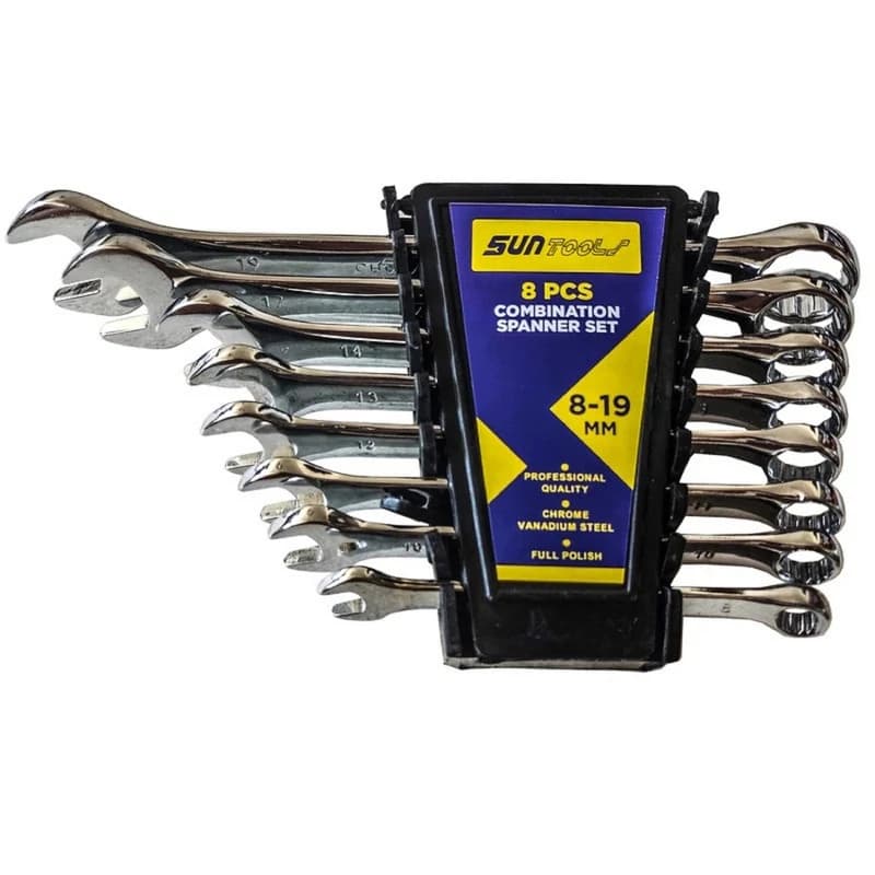 آچار یکسر تخت و یکسر رینگی سان تولز مدل AJ-PELEKANI-08 مجموعه 8 عددی
