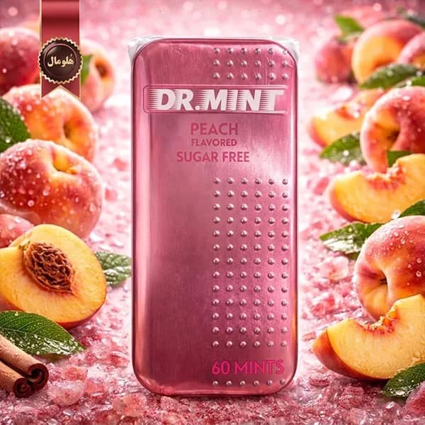 6 بسته خوشبو کننده دهان دکتر مینت Dr. Mint مدل هلو peach وزن 90 گرم پک 12 تایی (اورجینال) — تصویر ۲