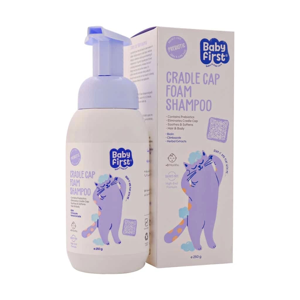 شامپو فوم نوزاد بیبی فرست 250 میلی لیتر (Baby First Cradle Cap Foam Shampoo)