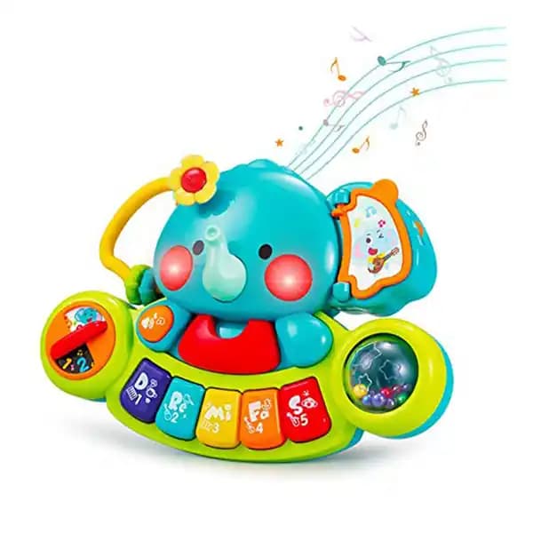 اسباب بازی موزیکال پیانو طرح فیل برند هولی تویز HUILE TOYS — تصویر ۲