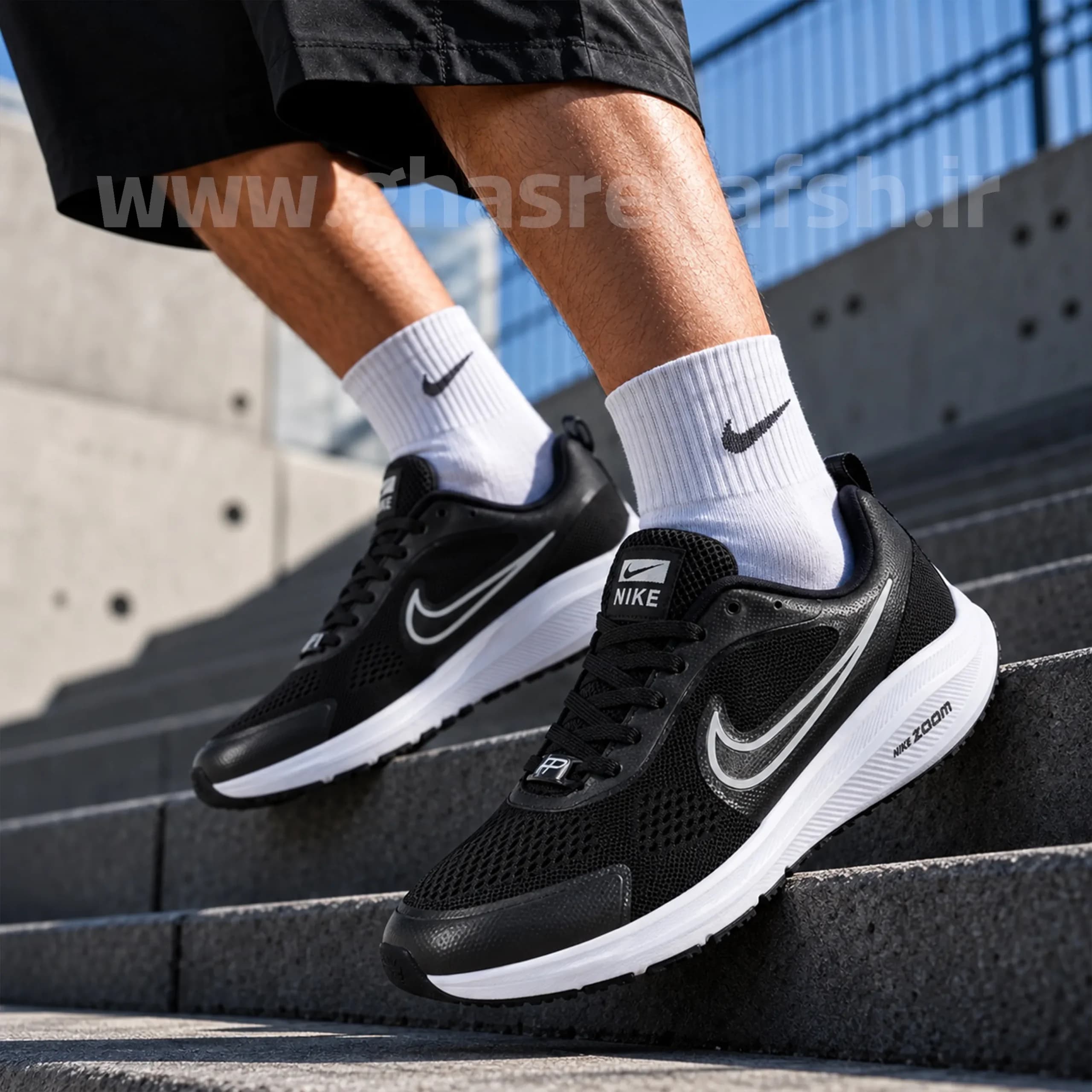 کتونی نایک زوم nike zoom مردانه مشکی سفید کد 30
