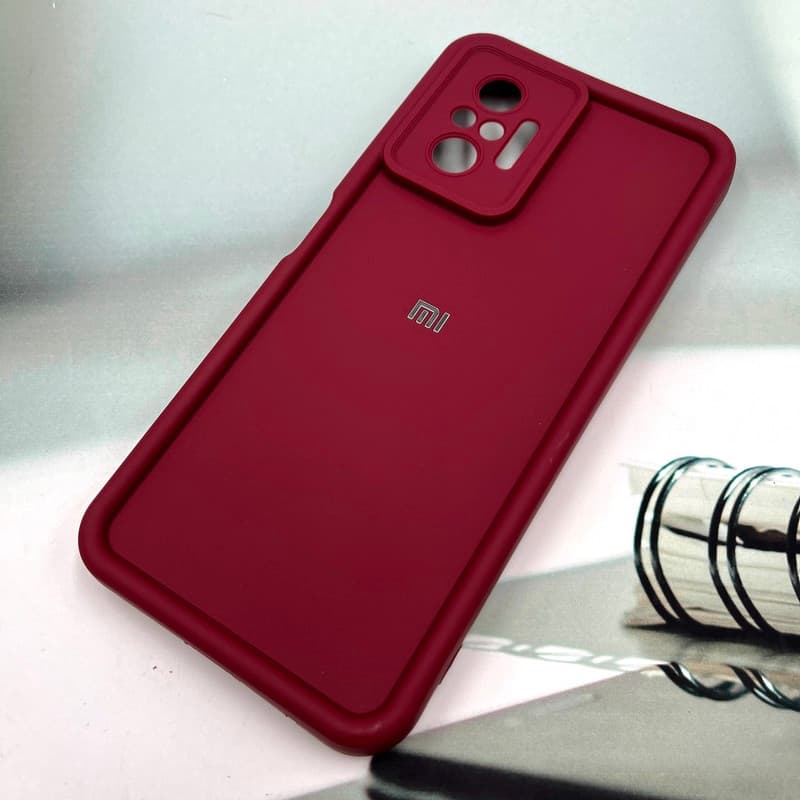قاب گوشی Redmi Note 10 Pro 4G / Redmi Note 10 Pro Max شیائومی Armor Case ضد ضربه سیلیکونی تانک سولید محافظ لنز دار برجسته زرشکی کد 966754 — تصویر ۲