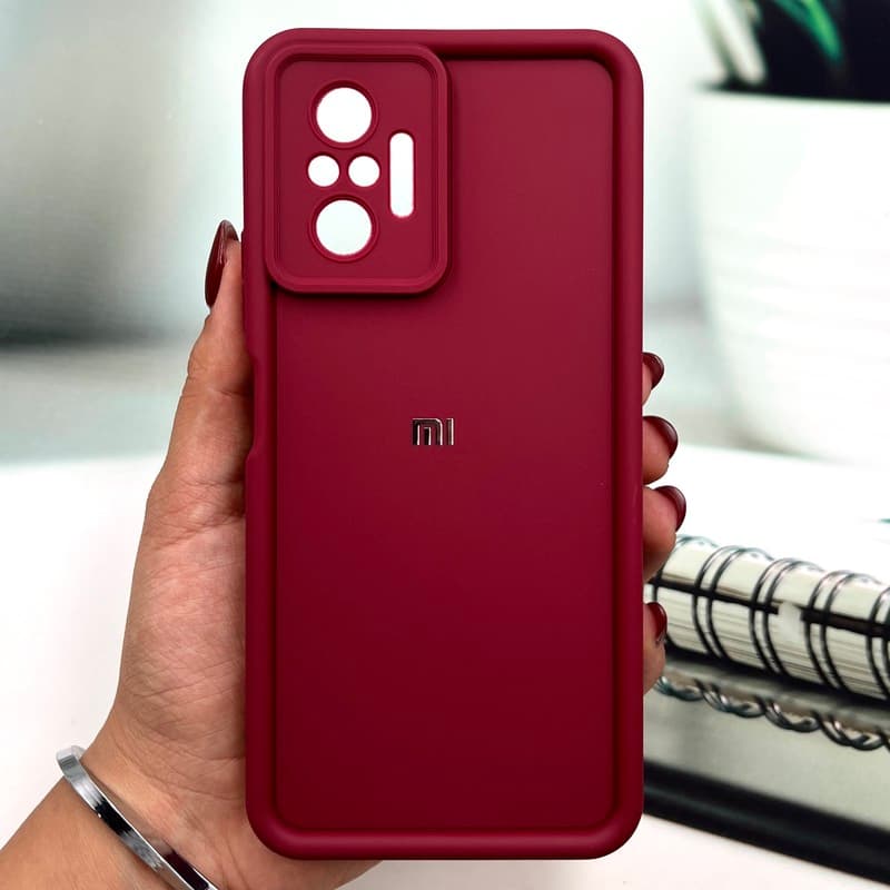 قاب گوشی Redmi Note 10 Pro 4G / Redmi Note 10 Pro Max شیائومی Armor Case ضد ضربه سیلیکونی تانک سولید محافظ لنز دار برجسته زرشکی کد 966754