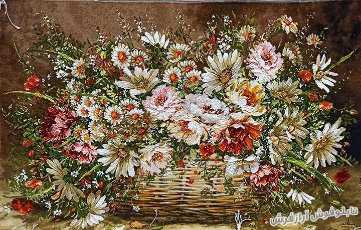 تابلو فرش دستباف سبد گل رز – 1251