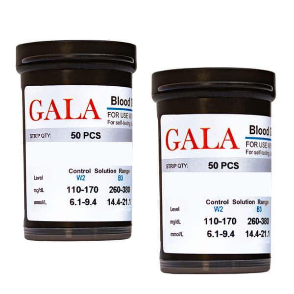 نوار تست قند خون گالا مدل OK-2AJ بسته ۱۰۰ عددی (دو بسته ۵۰ عددی)