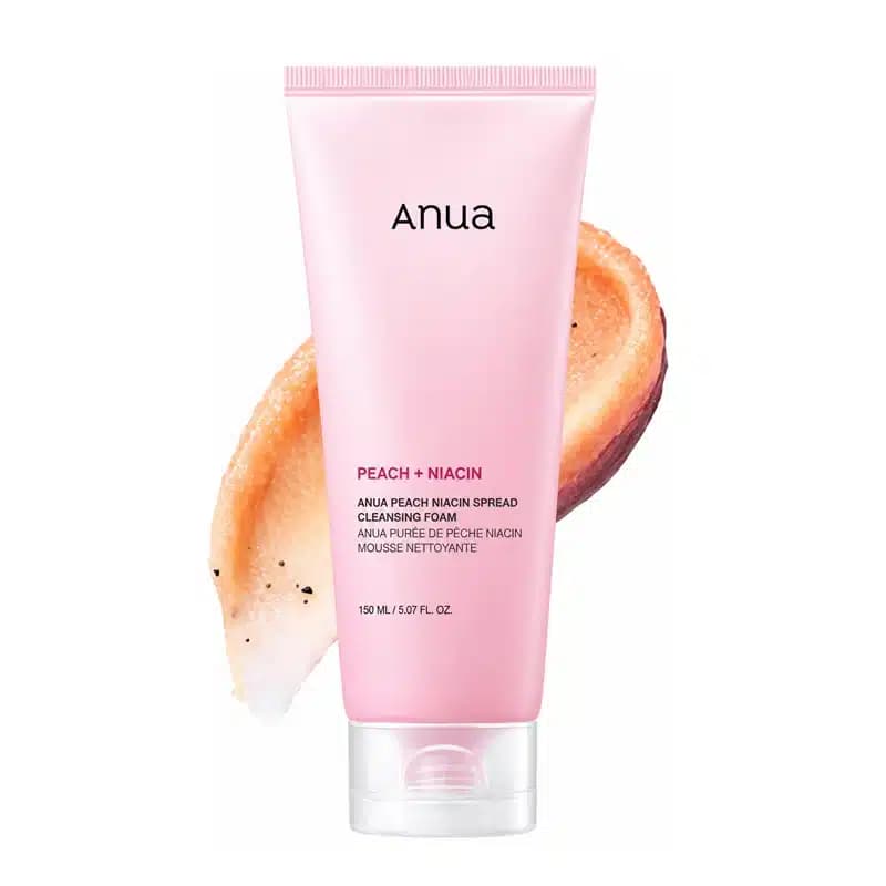 فوم شستشو صورت آنوا Anua حاوی هلو و نیاسینامید مدل Peach Niacin Spread Cleansing Foam (150 میل)