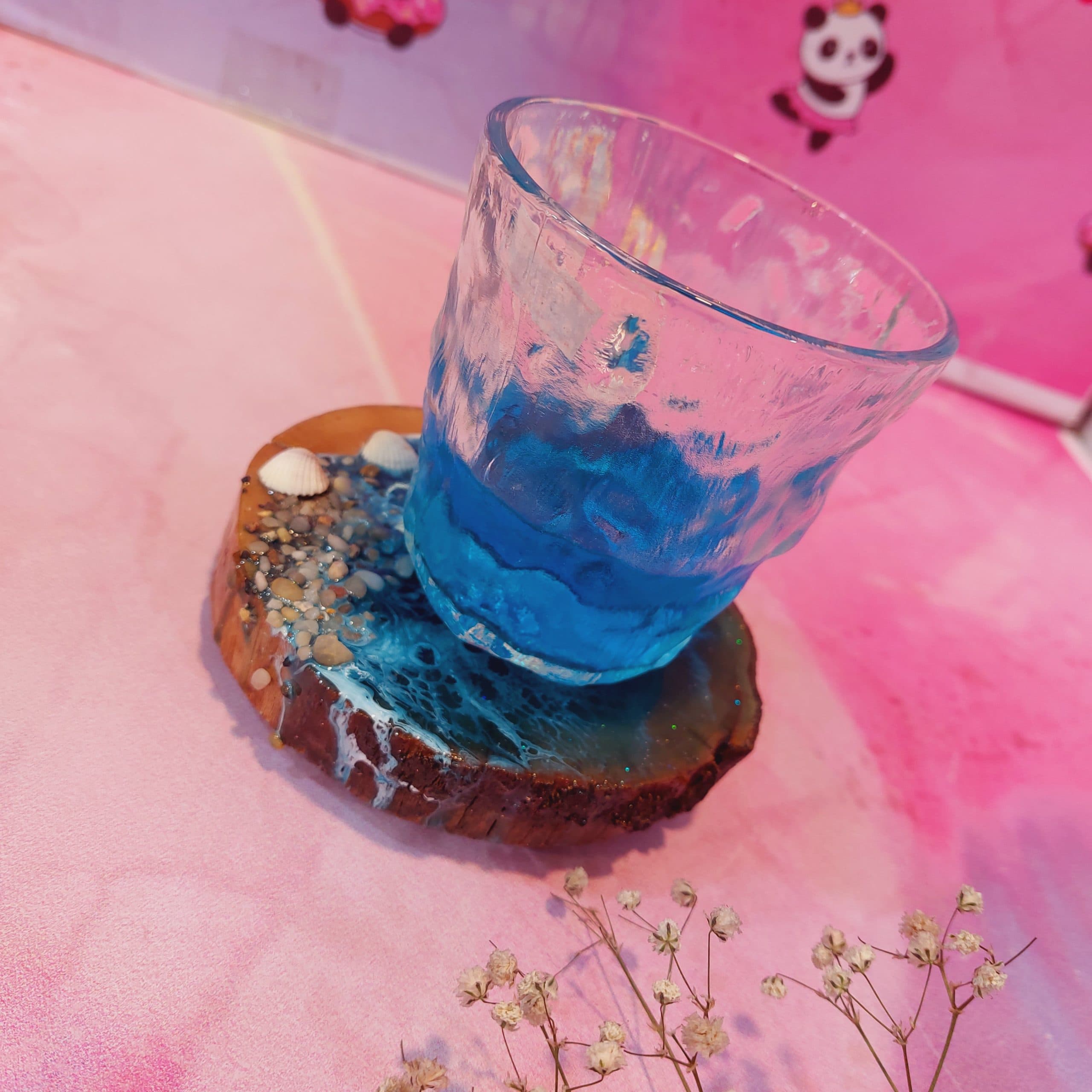 ماگ شیشه ای کوتاه طرح یخی — تصویر ۲