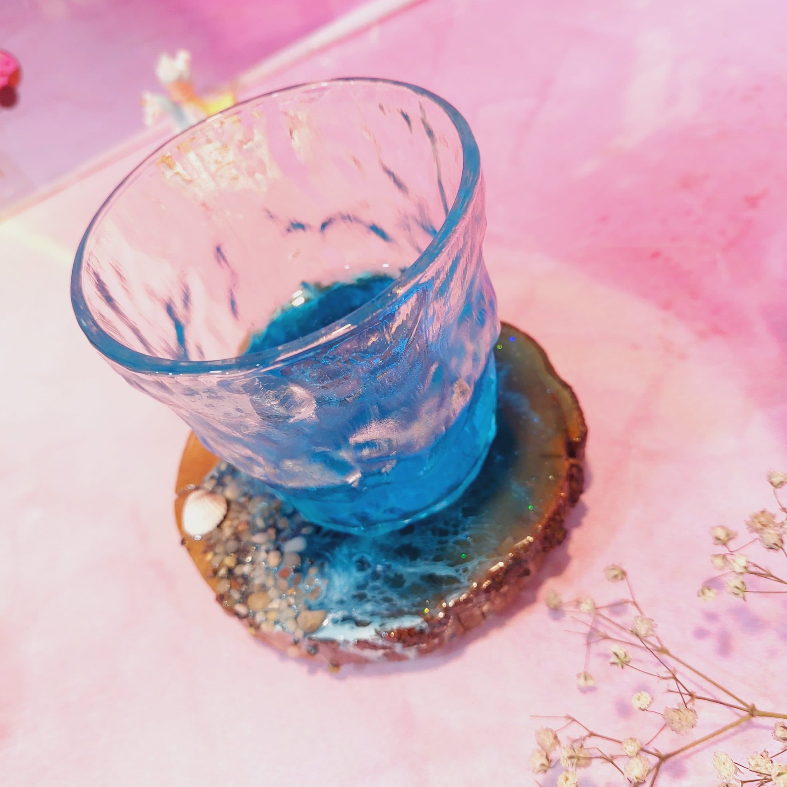 ماگ شیشه ای کوتاه طرح یخی — تصویر ۳