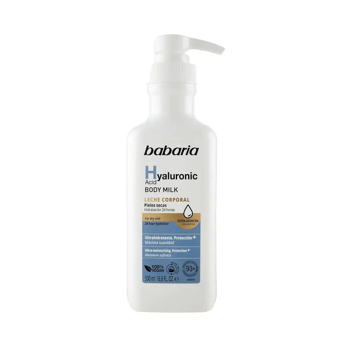 شیر بدن آبرسان باباریا BABARIA HYALURONIC ACID BODY MILK حجم‌500ml اصل