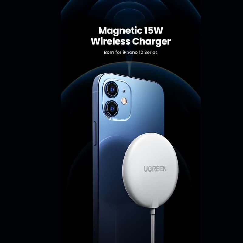 شارژر وایرلس مغناطیسی یوگرین UGREEN CD245 15W Magnetic Wireless Charger — تصویر ۳