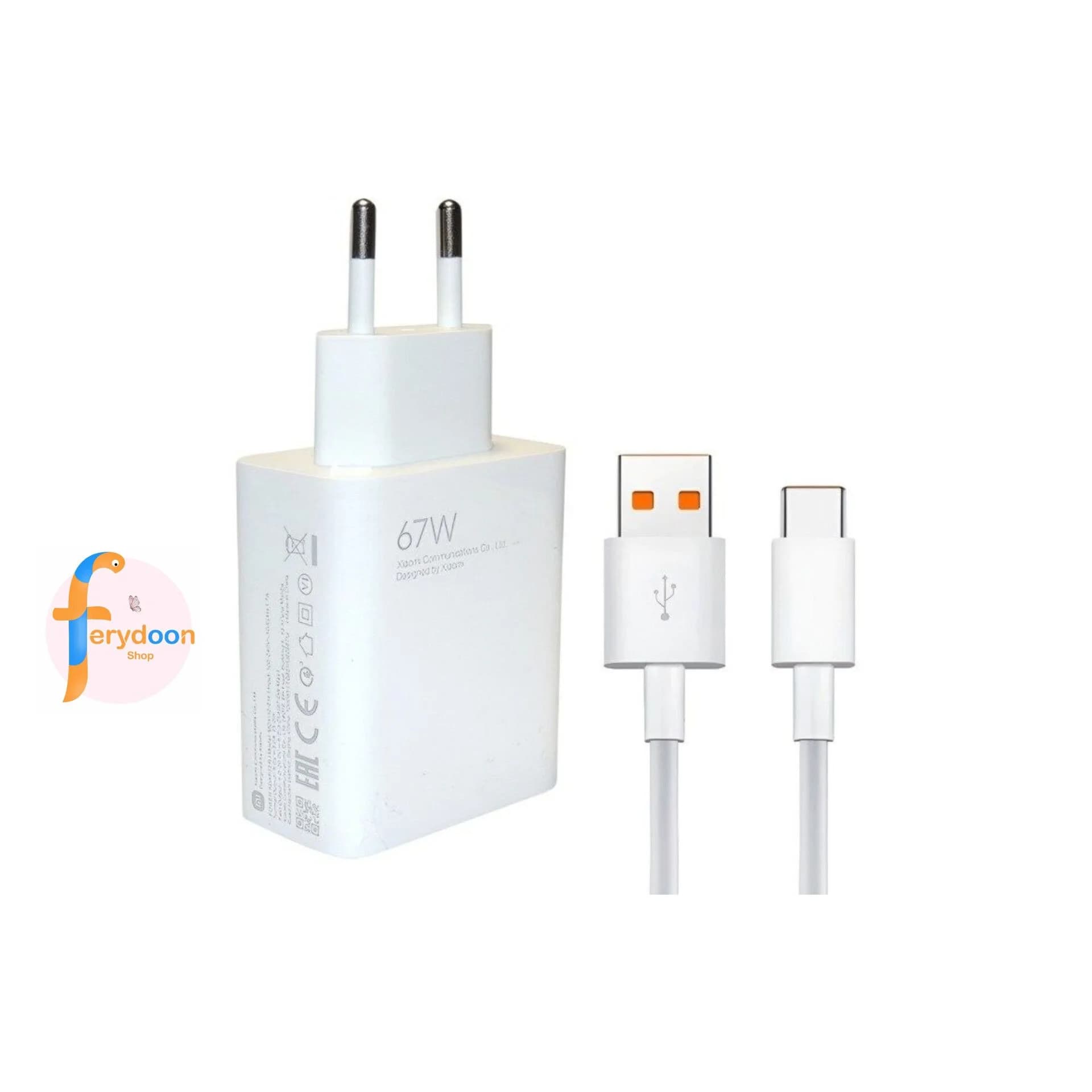شارژر شیائومی ۶۷ وات اصل همراه کابل | شارژ سریع Mi Turbo Charge