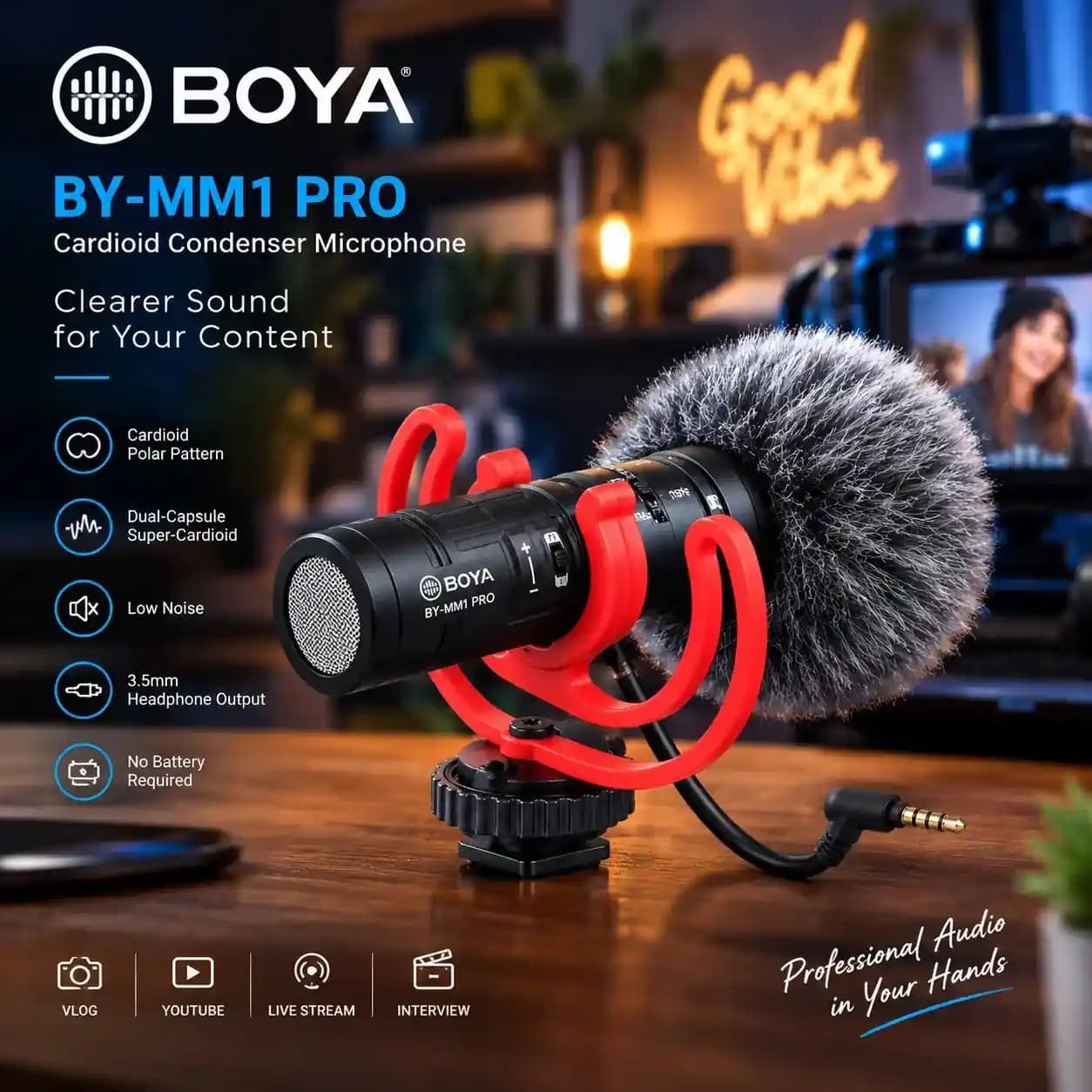 میکروفون تولید محتوا BOYA مدل BY-MM1 pro — تصویر ۵