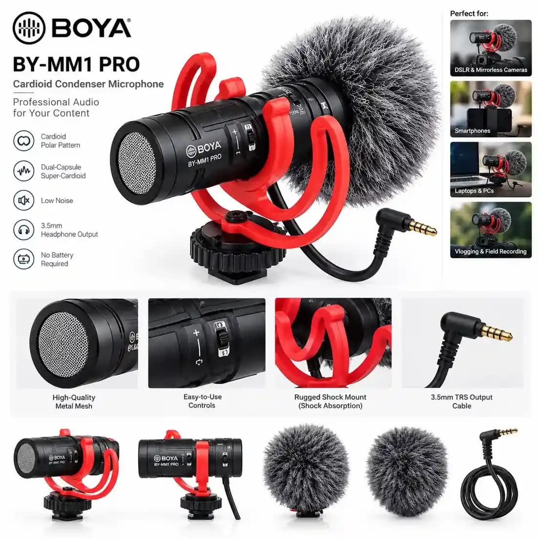 میکروفون تولید محتوا BOYA مدل BY-MM1 pro — تصویر ۴