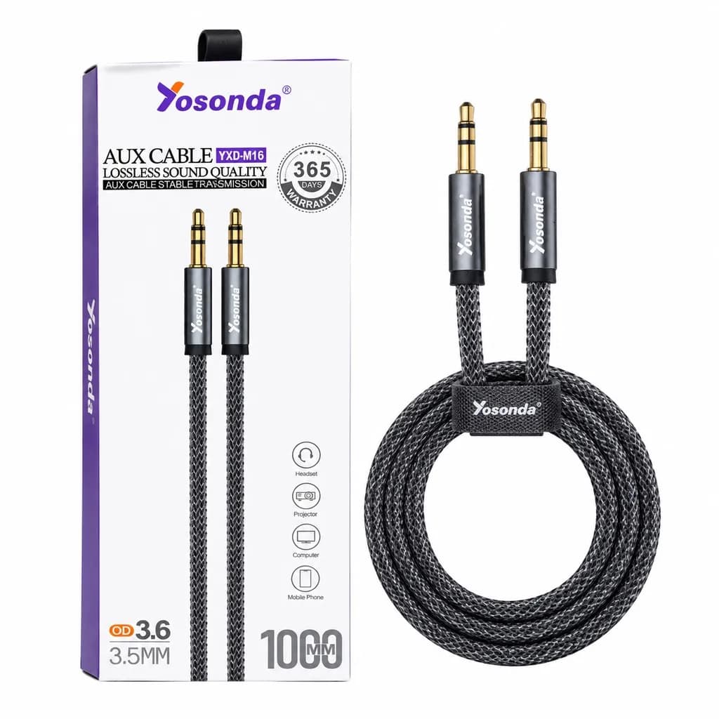 کابل انتقال صدای 3.5 میلیمتری (AUX) یوسوندا مدل YXD-M16 — تصویر ۳