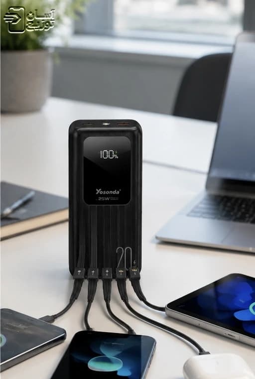 پاوربانک یوسوندا مدل Y-P100 ظرفیت 20000 میلی آمپرساعت — تصویر ۲