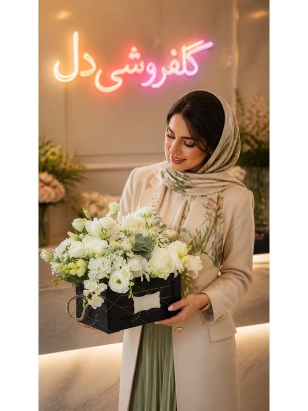سبد گل شب یلدا برای عروس با انار و رز قرمز