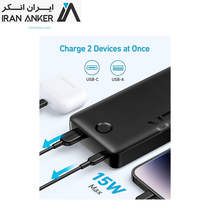 شارژر همراه انکر Anker 325 Power Bank 20K 15W مدل A1286 — تصویر ۴