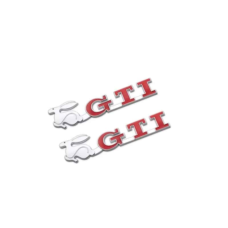 آرم فلزی GTI استیل قرمز بسته ۲ عددی