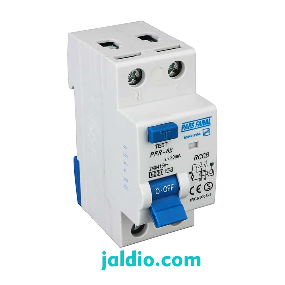 محافظ جان مغناطیسی تکفاز 32 آمپر 30 میلی پارس فانال PFR 2P 32A 30MA