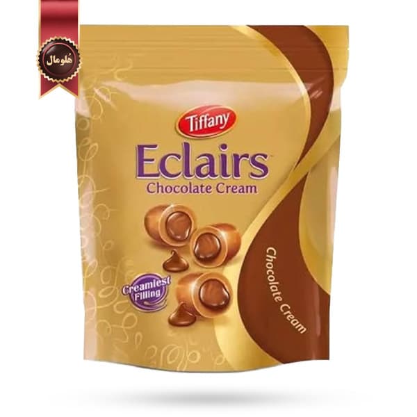 تافی مغزدار تیفانی ایکلرز Tiffany Eclairs مدل کرم شکلاتی Chocolate cream وزن 550 گرم (اورجینال)
