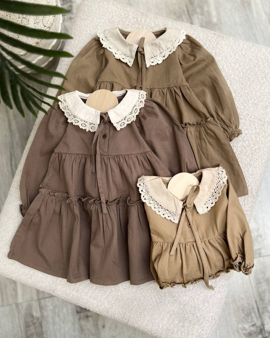 سارافون کتان یقه گیپور چیندار (S_3XL)