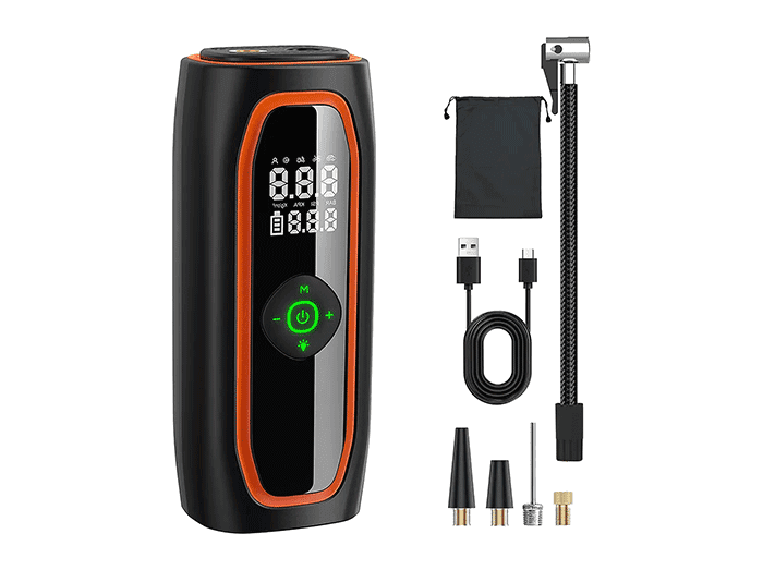 پمپ باد شارژی پورودو باطری 7500 میلی امپر ساعت Porodo Voltair Car Tire Inflator PDGA08BK — تصویر ۲