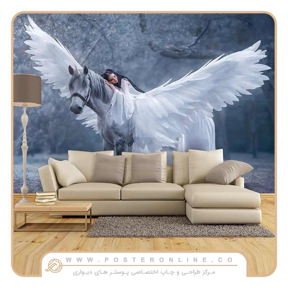 پوستر دیواری اسب بالدار کد h-11313