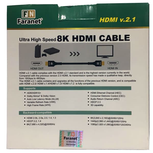 کابل HDMI فرانت مدل FN-H8CB070 طول 7 متر — تصویر ۴