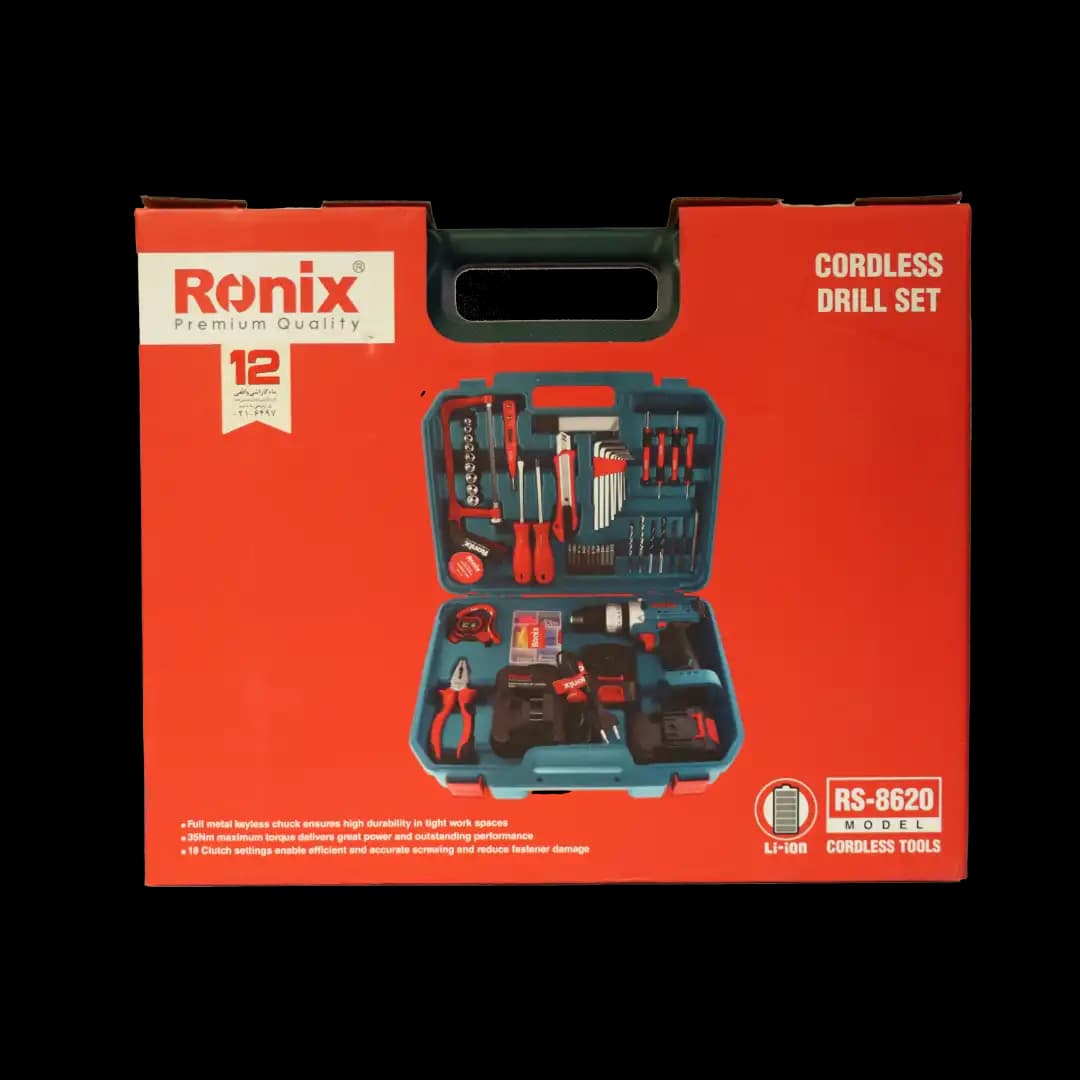 کیت دریل شارژی چکشی 20 ولت 53 پارچ رونیکس مدل RS-8620 — تصویر ۲