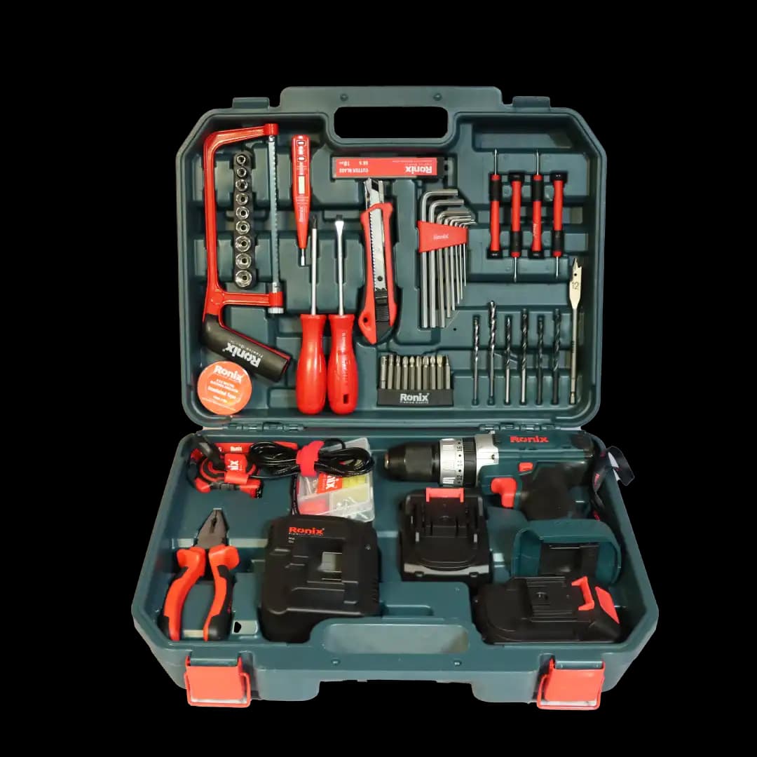 کیت دریل شارژی چکشی 20 ولت 53 پارچ رونیکس مدل RS-8620 — تصویر ۳