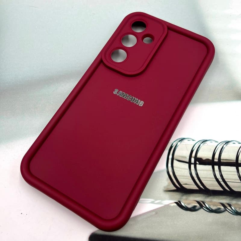 قاب گوشی Galaxy A55 سامسونگ Armor Case ضد ضربه سیلیکونی تانک سولید محافظ لنز دار برجسته زرشکی کد 465546 — تصویر ۲