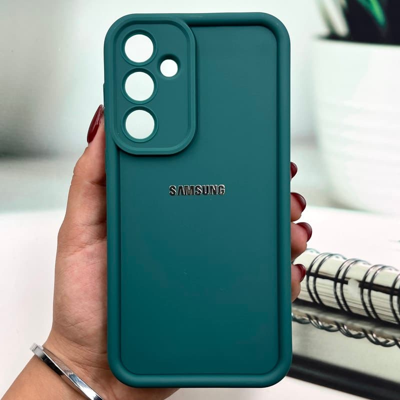 قاب گوشی Galaxy A55 سامسونگ Armor Case ضد ضربه سیلیکونی تانک سولید محافظ لنز دار برجسته سبز کد 266673