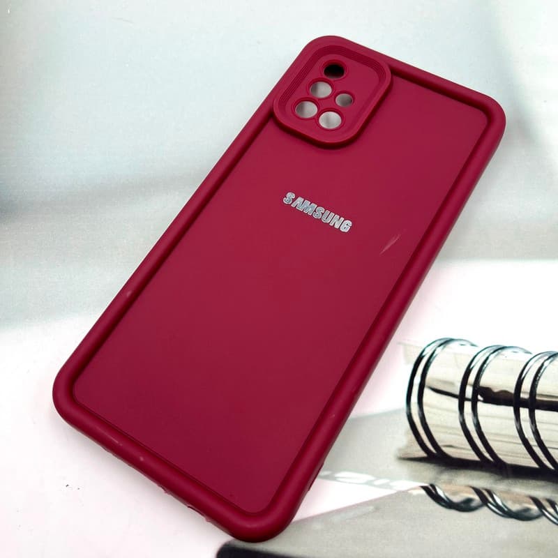 قاب گوشی Galaxy A71 سامسونگ Armor Case ضد ضربه سیلیکونی تانک سولید محافظ لنز دار برجسته زرشکی کد 511962 — تصویر ۲
