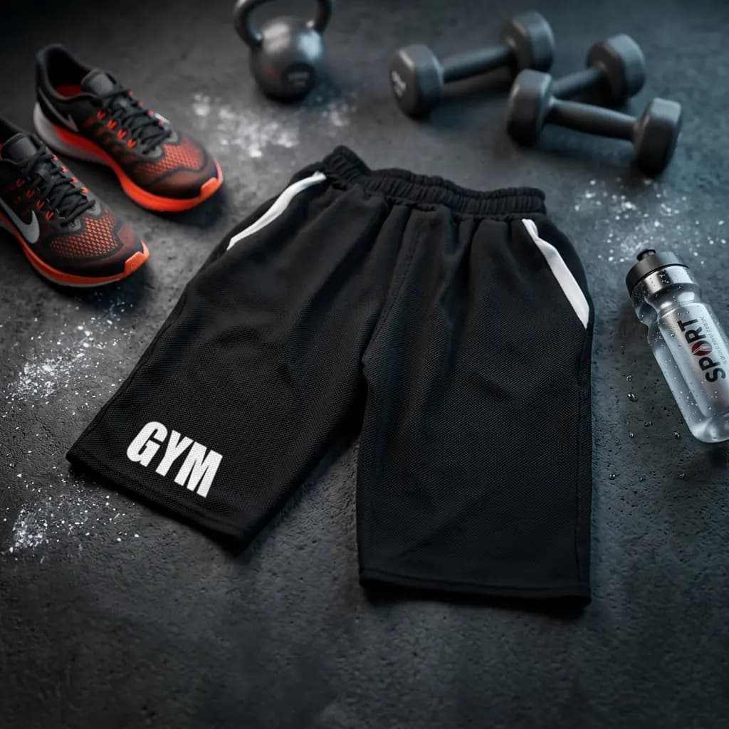 شلوارک ورزشی بدنسازی مردانه بلند GYM