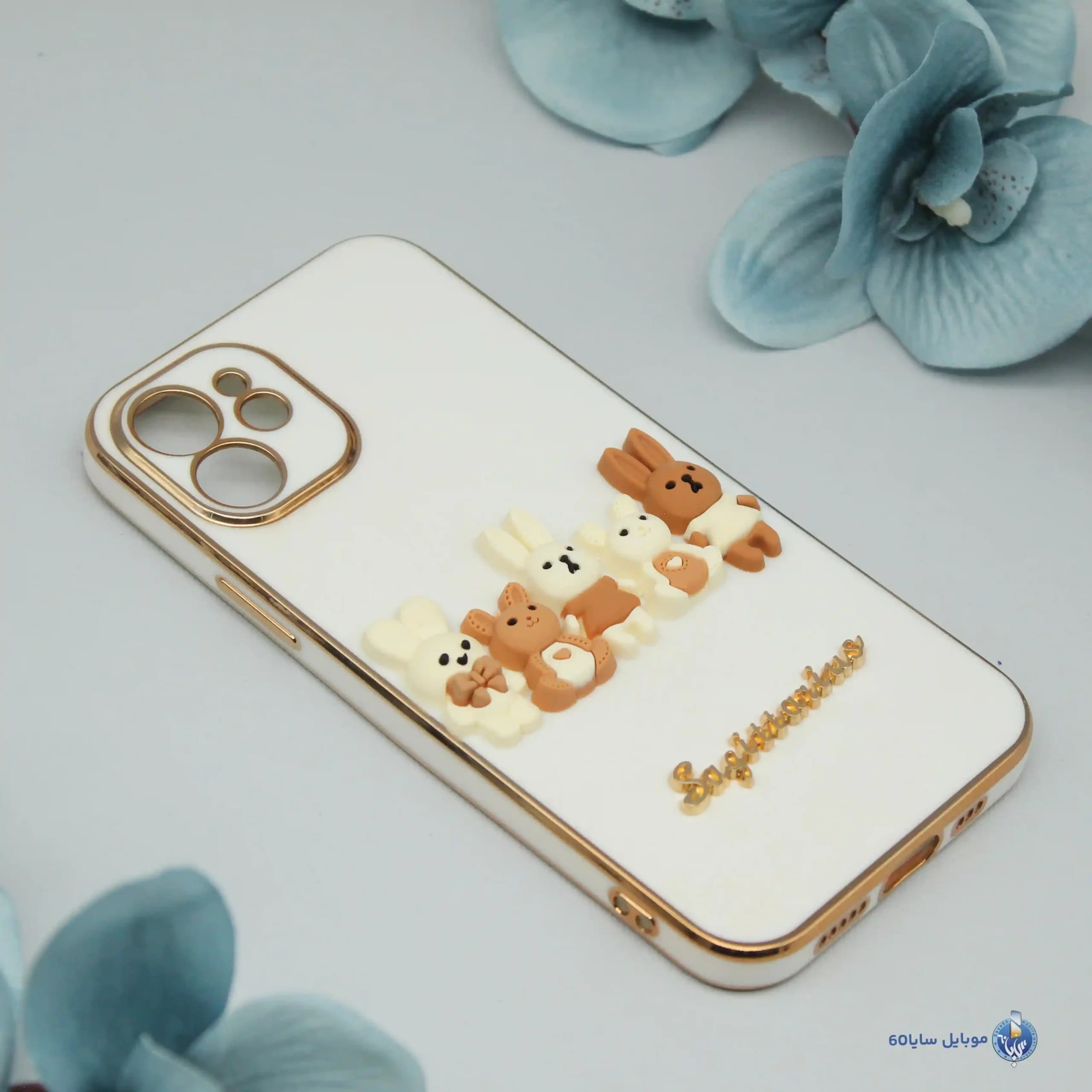 قاب گوشی IPHONE 12 اپل مدل عروسکی برجسته طرح خرگوش — تصویر ۲