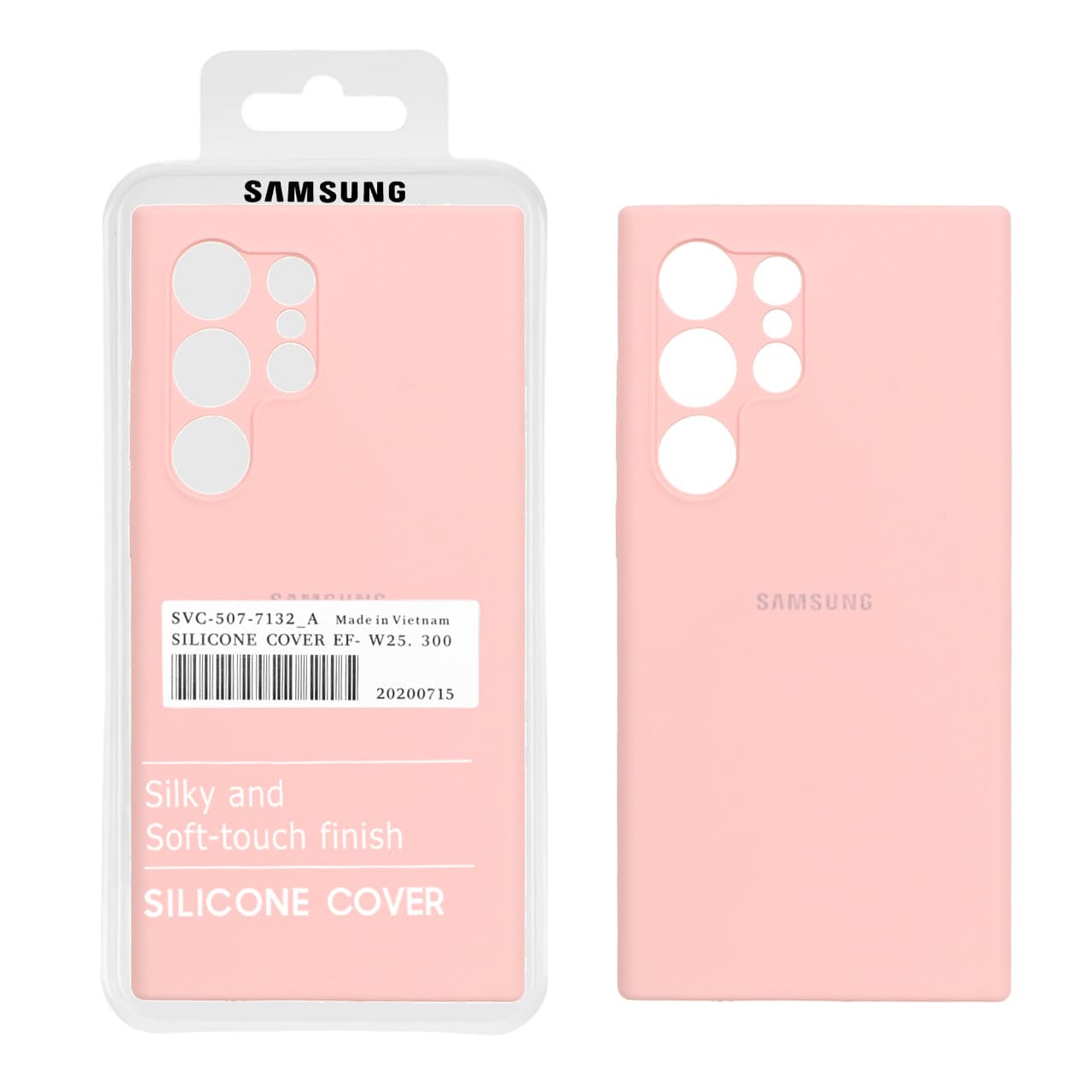 قاب سیلیکونی پاک کنی اورجینال درجه یک Samsung Galaxy S24 Ultra – گلبهی (پک دار)
