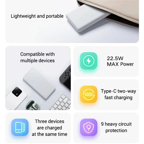 پاوربانک 10000 شیائومی Xiaomi P16ZM Lite توان 22.5 وات — تصویر ۶