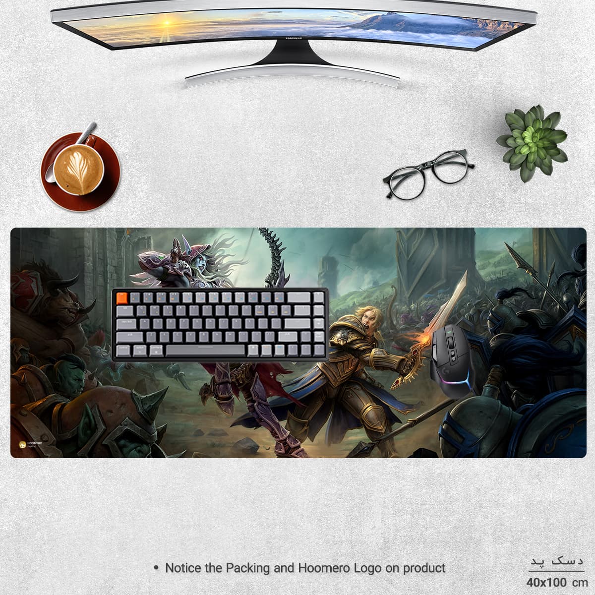 دسک پد هومرو مدل HX419 طرح بازی World of Warcraft سایز 40×100 سانتیمتر — تصویر ۲