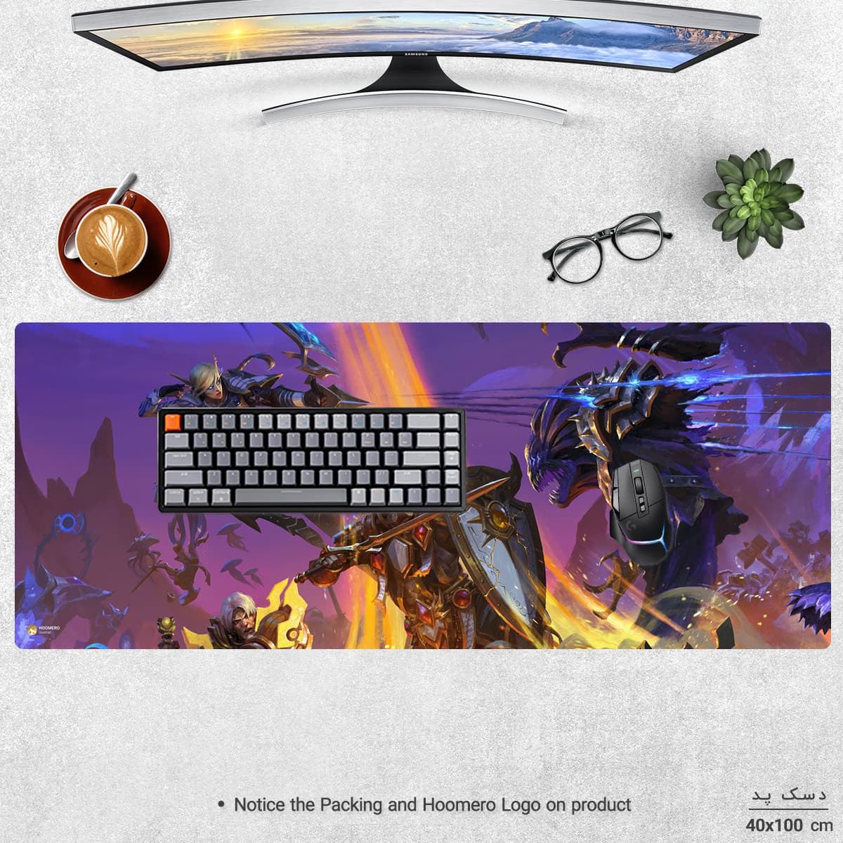 دسک پد هومرو مدل HX613 طرح World of Warcraft سایز 40×100 سانتیمتر — تصویر ۲