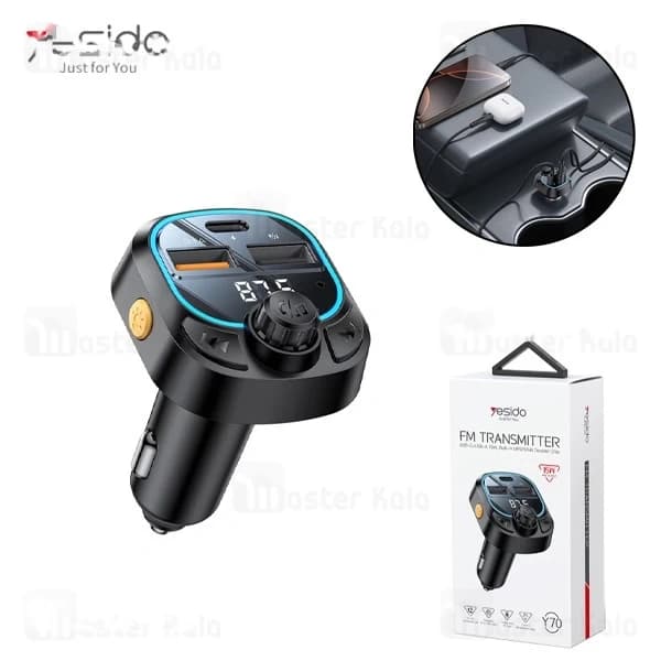 شارژر فندکی و پخش کننده بلوتوث یسیدو Yesido Y70
