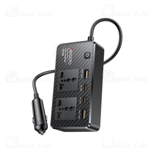شارژر فندکی و چند راهی برق خودرو یسیدو Yesido VC07 توان 200 وات — تصویر ۲