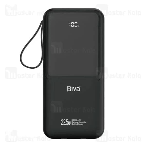 پاوربانک 20000 بیوا Biva BP-086 Power Bank توان 22.5 وات با کابل متصل — تصویر ۲