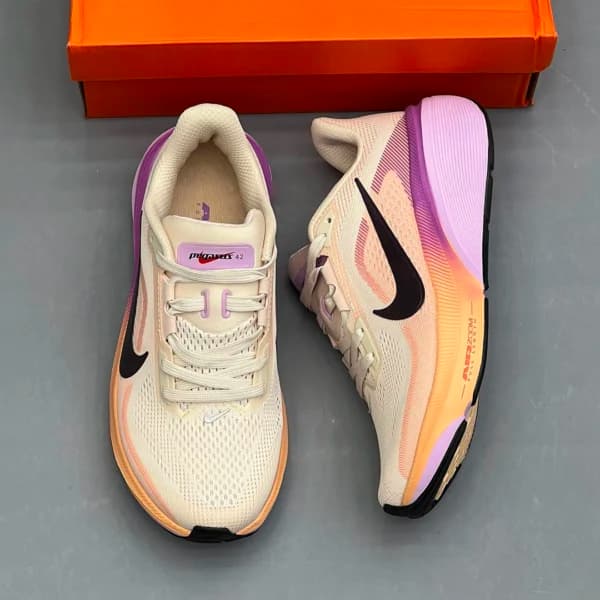 نایک ایر زوم پگاسوس کرم نارنجی بنفش Nike Air Zoom Pegasus 42 — تصویر ۲