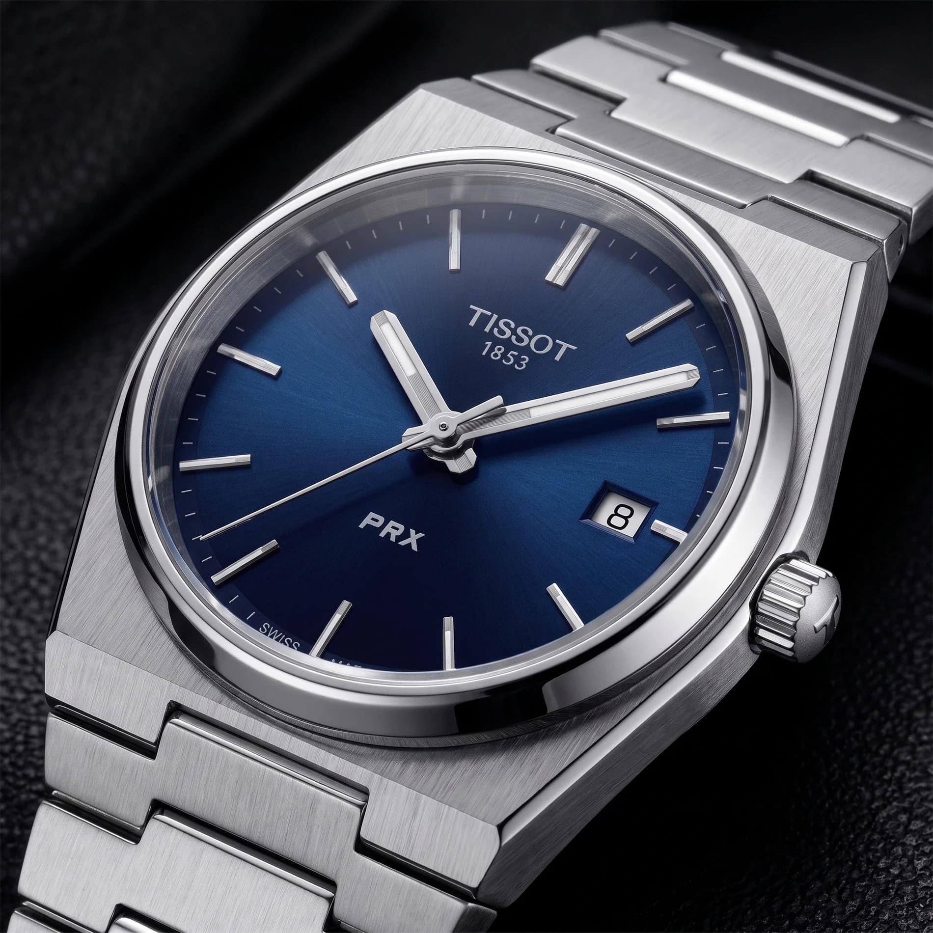 ساعت مچی مردانه تیسوت PRX مدل TISSO-7027.410 بند استیل نقره‌ای صفحه سرمه‌ای — تصویر ۲