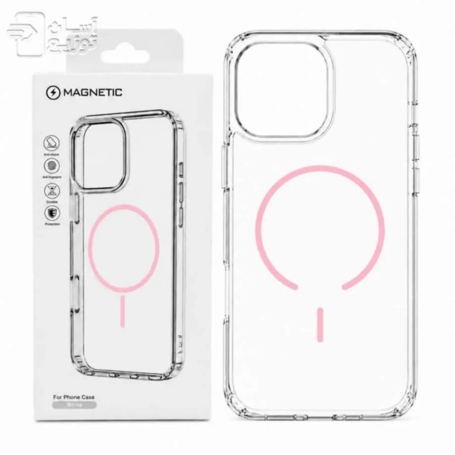 کاور شفاف مگسیف آیفون 13پرومکس مدل magnetic clear case — تصویر ۲
