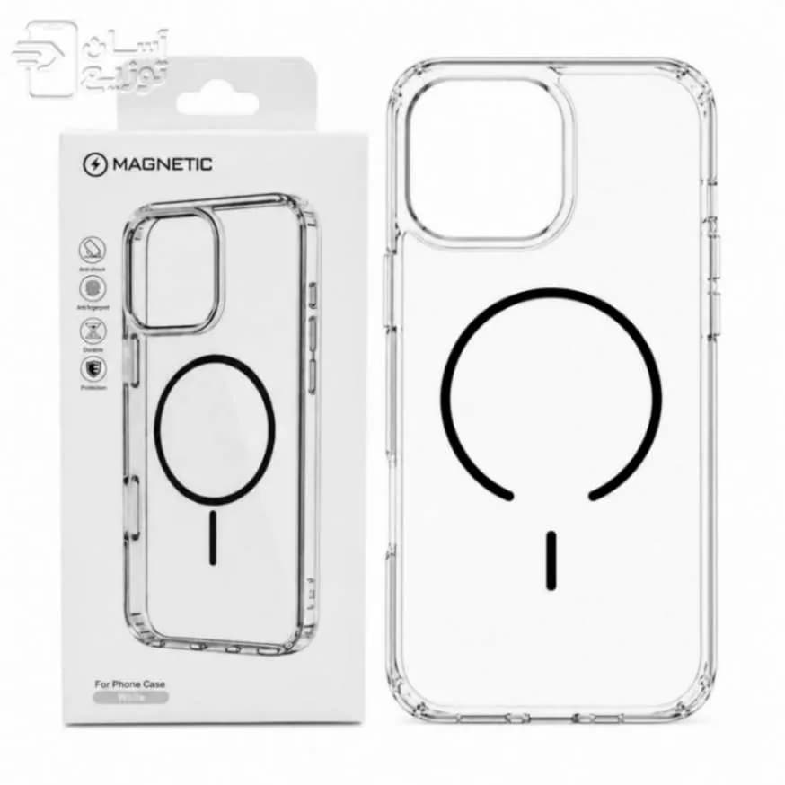 کاور شفاف مگسیف آیفون 13پرومکس مدل magnetic clear case — تصویر ۸